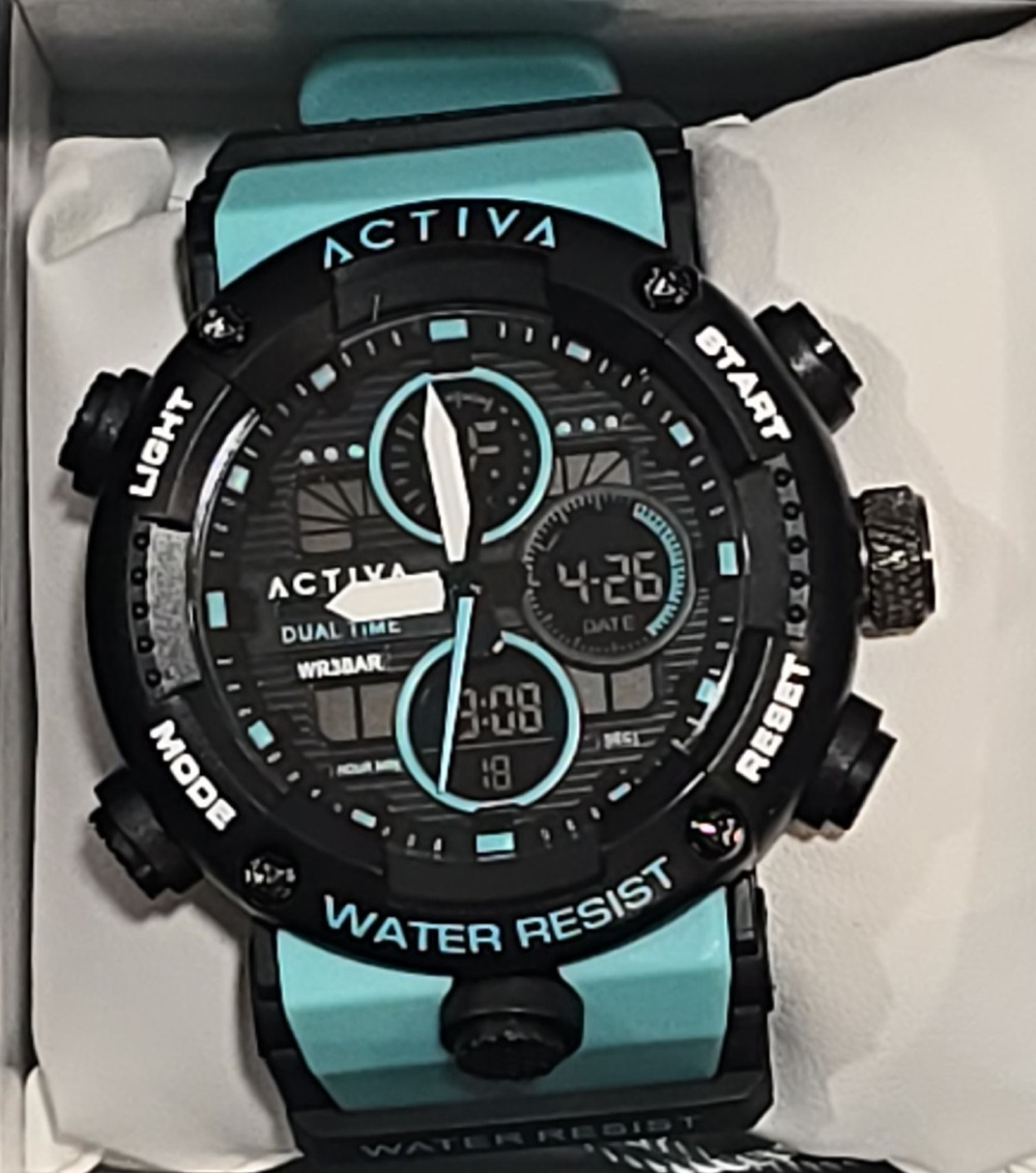 ACW8038-003 - Activa X Invicta Digital Men's Watch - 52mm, Teal, Blue